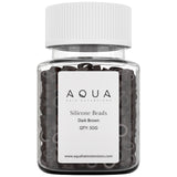 AQUA 5mm SILICONE BEADS - DARK BROWN 500 pc.