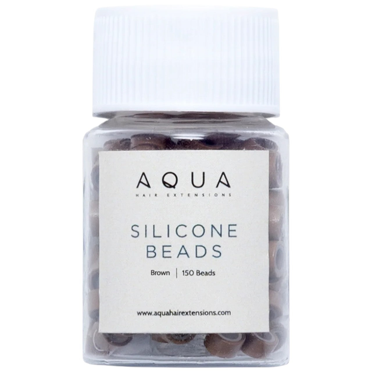 AQUA 5mm SILICONE BEADS - BROWN 150 pc.