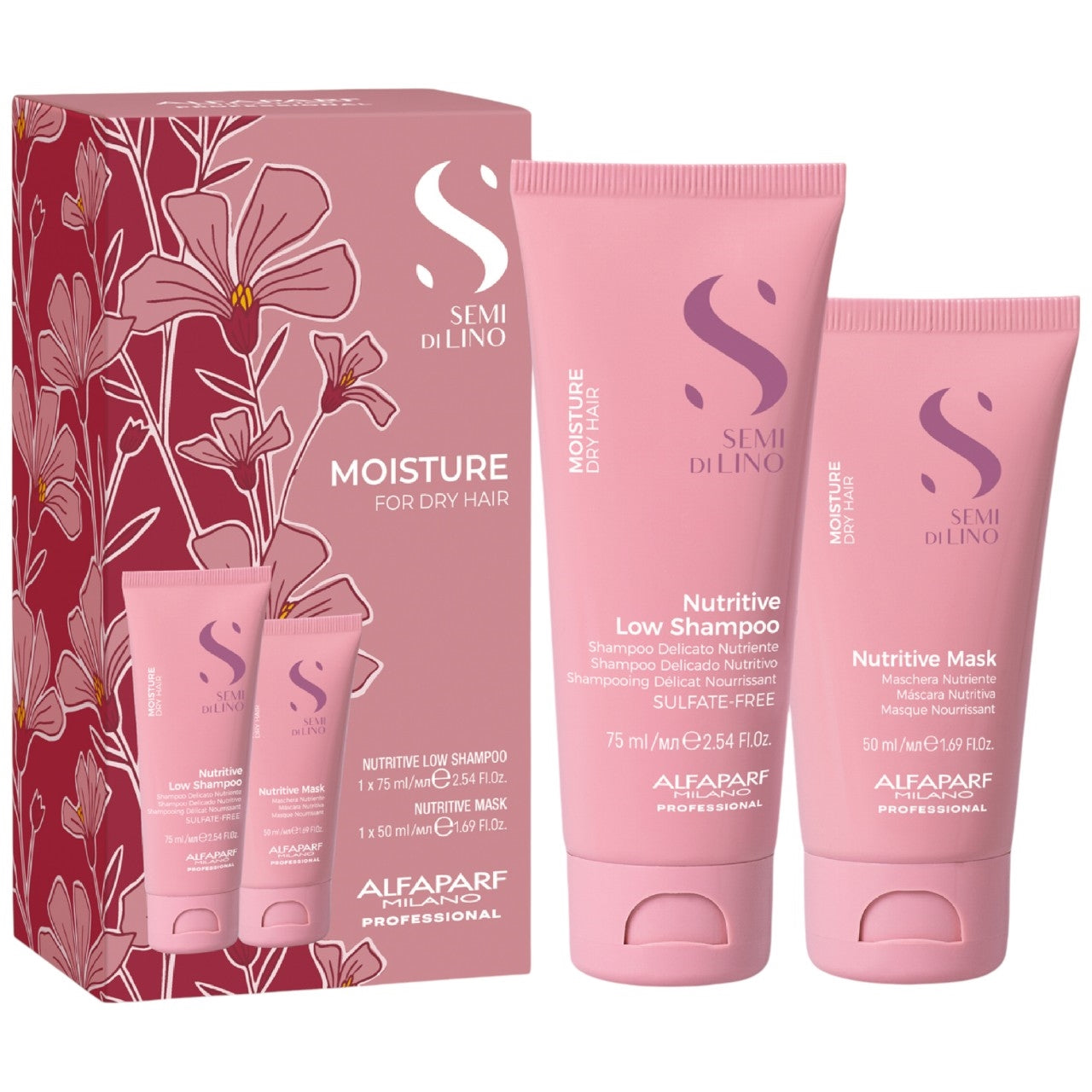 Alfaparf Milano Semi Di Lino Moisture For Dry Hair Kit 2 pc.