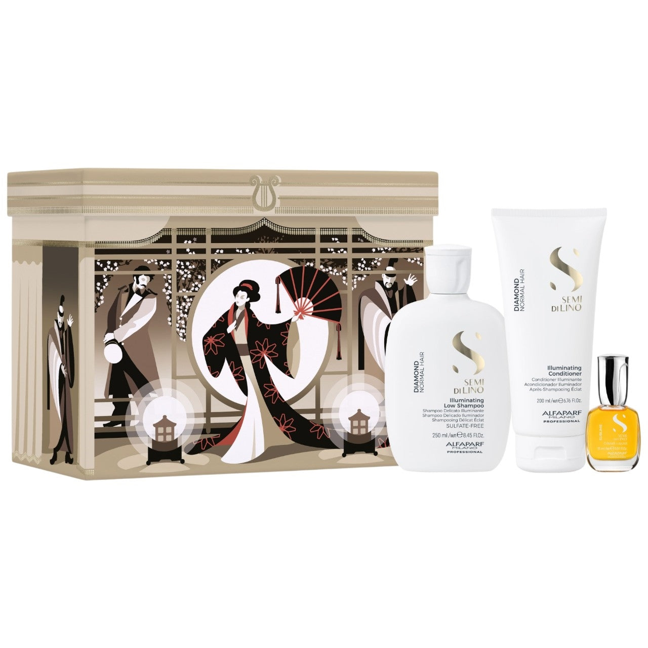 Alfaparf Milano ACT I - Tragic Opera Semi Di Lino Diamond Holiday Kit 3 pc.