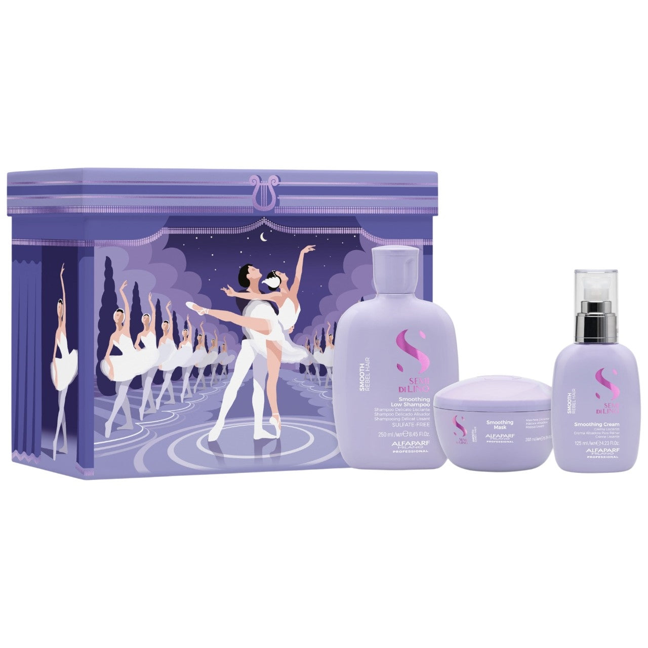 Alfaparf Milano ACT IV - Graceful Classical Ballet Semi Di Lino Smooth Holiday Kit 3 pc.