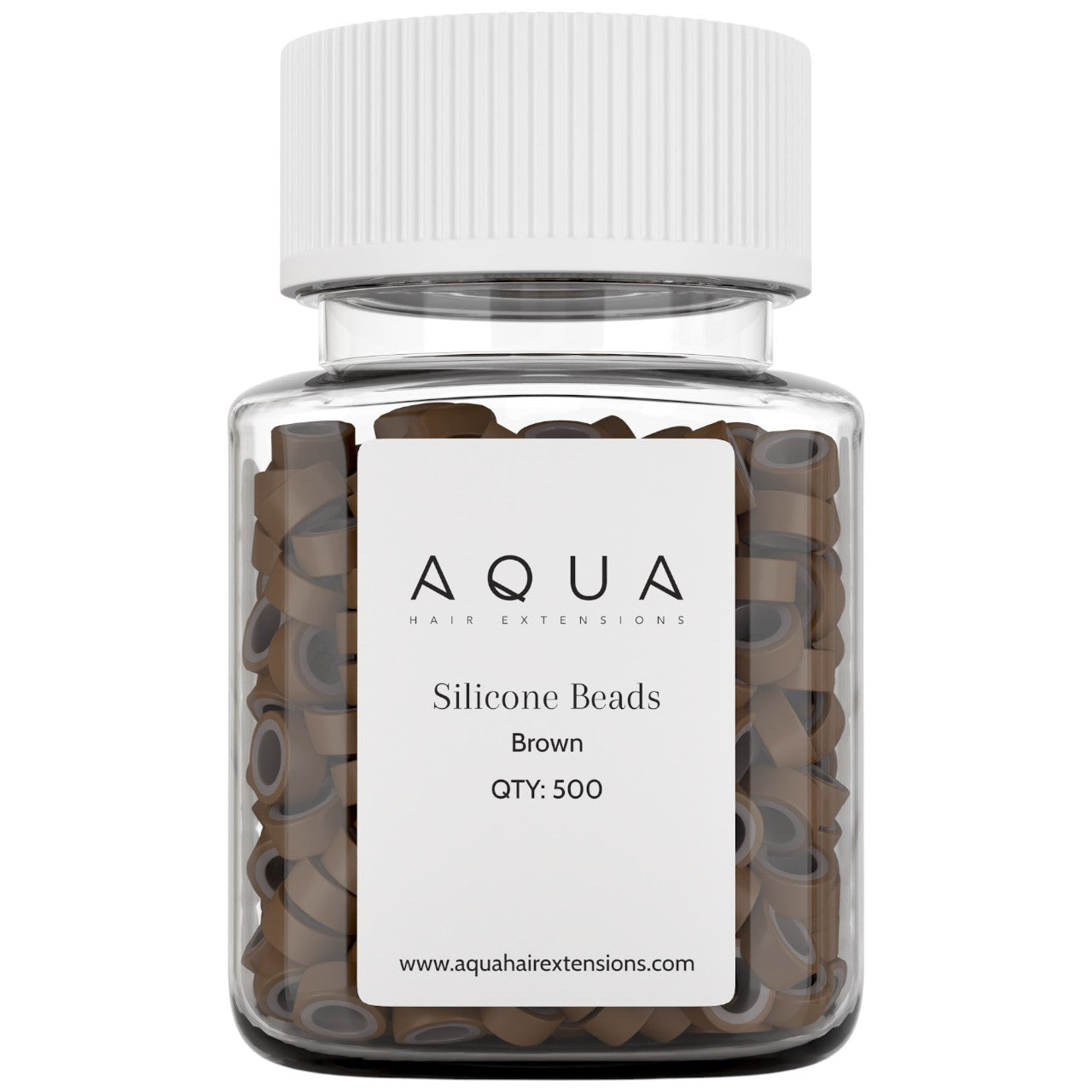 AQUA SILICONE BEADS - BROWN 500 pc.
