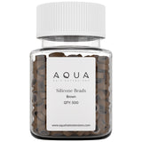 AQUA SILICONE BEADS - BROWN 500 pc.