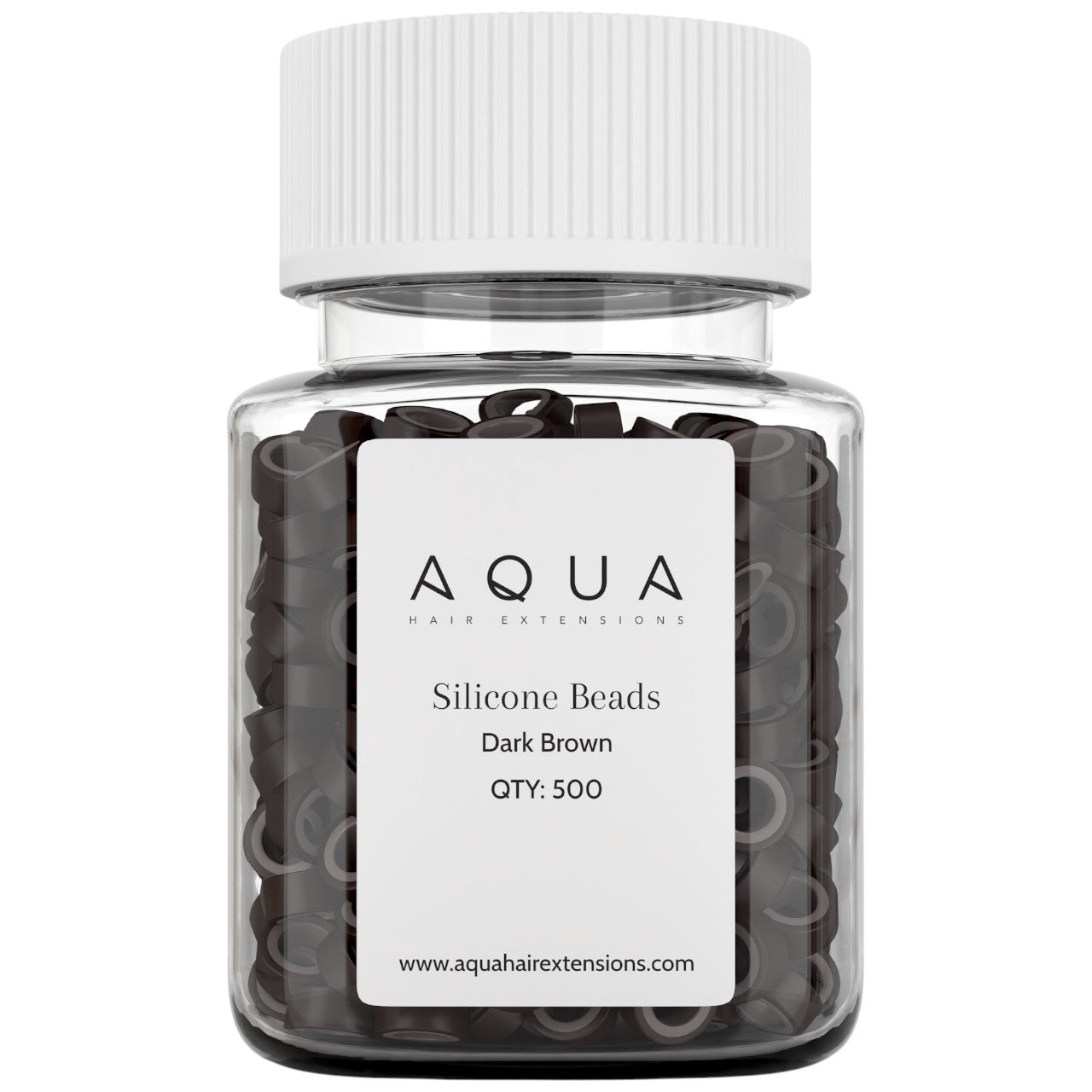 AQUA SILICONE BEADS - DARK BROWN 500 pc.