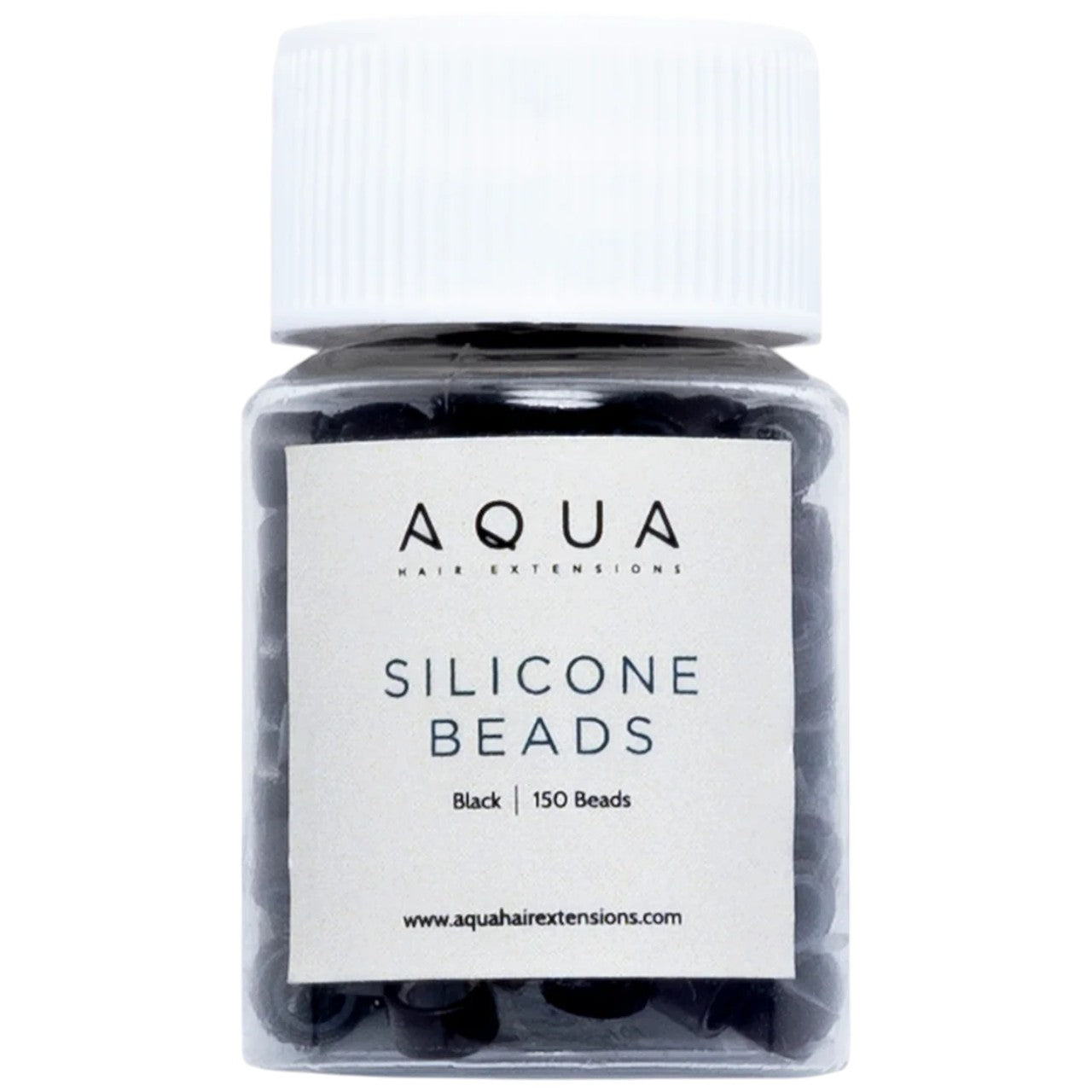 AQUA SILICONE BEADS - BLACK 150 pc.
