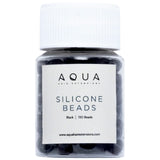 AQUA SILICONE BEADS - BLACK 150 pc.