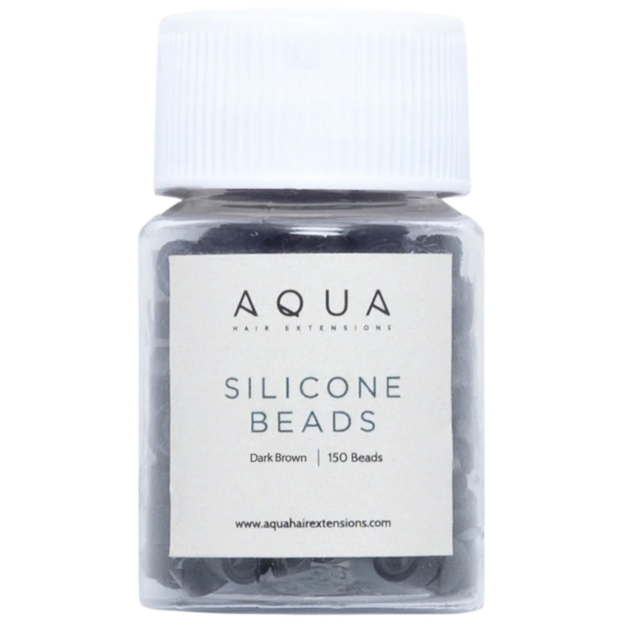 AQUA SILICONE BEADS - DARK BROWN 150 pc.