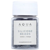 AQUA SILICONE BEADS - DARK BROWN 150 pc.