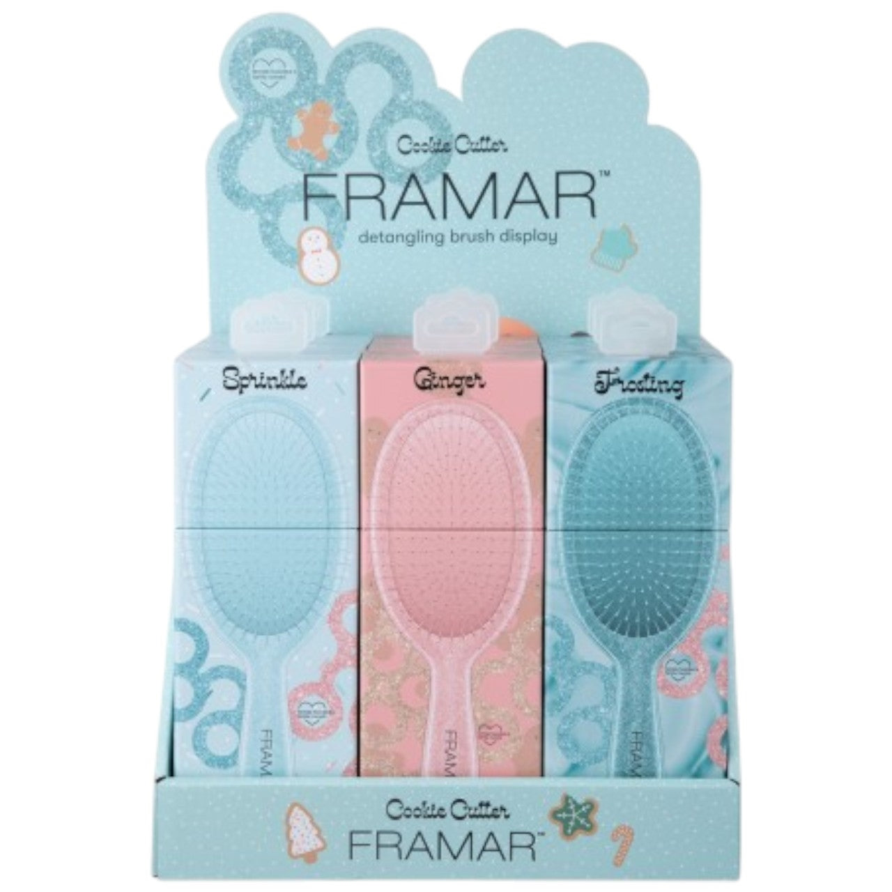 Framar Cookie Cutter Detangle Brush Display 9 pc.