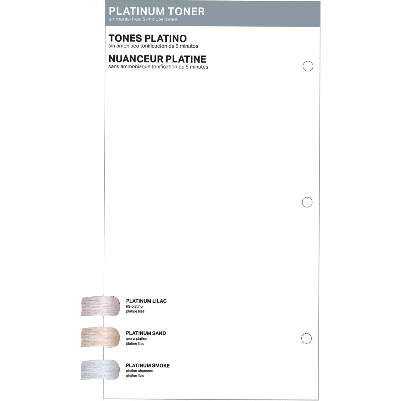 PRAVANA ChromaSilk Platinum Toner Swatch Insert