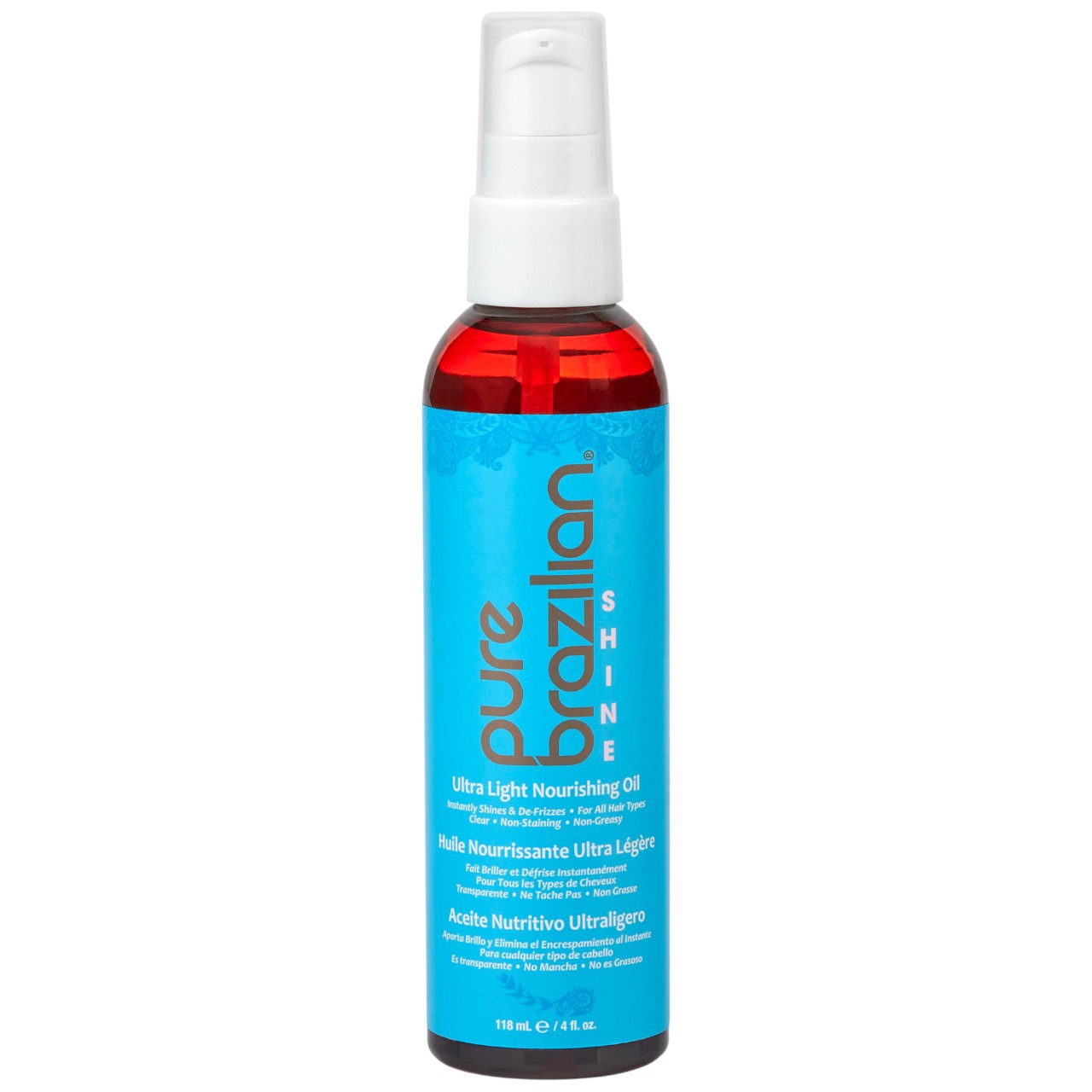 pure brazilian SHINE ULTRA LIGHT NOURISHING OIL 4 Fl. Oz.